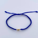 Blue Bracelet Charm Peso Sign 0.6gr / White Zirconia 18K Gold &