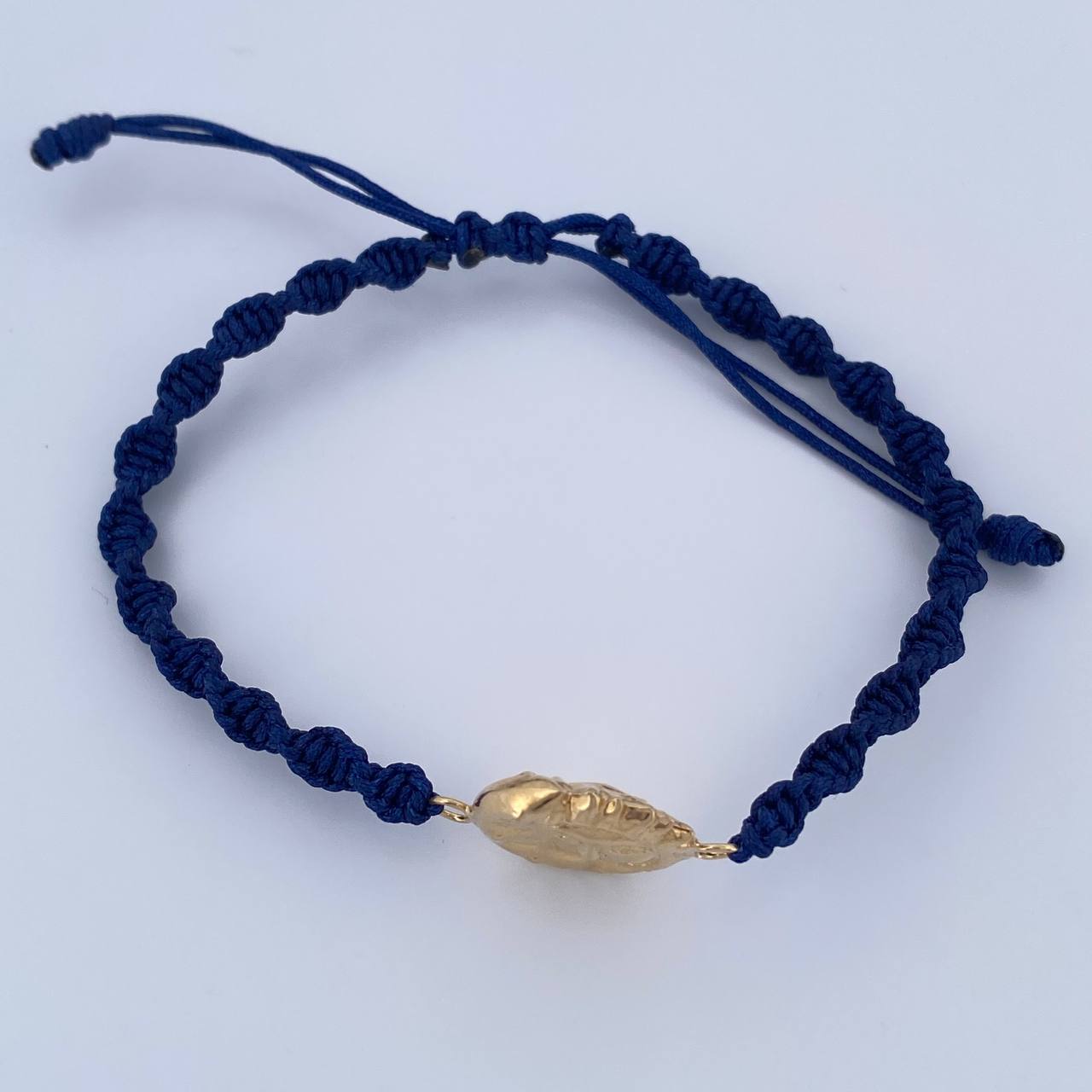 Blue Bracelet Charm Sun and Moon 0.95gr / Stamped 18K Gold &