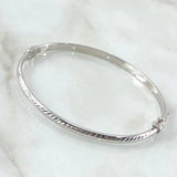 Pulso Aro Espiga Diamantado 4.55gr / 19cm / 4mm Oro Blanco +4 18K ©