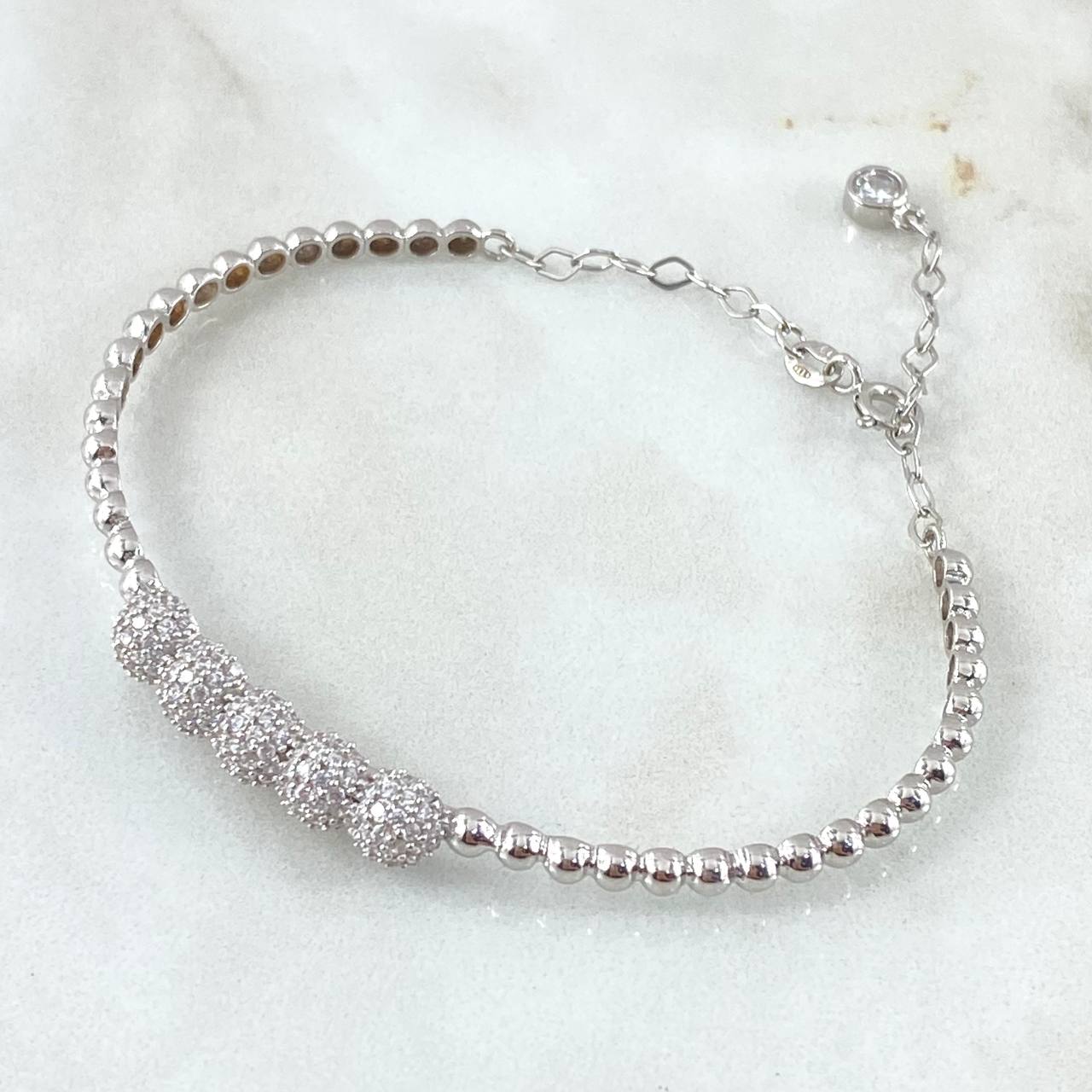 Bracelet 7.1gr / 7.1in / 3mm White Zirconia White Gold 18K +4$