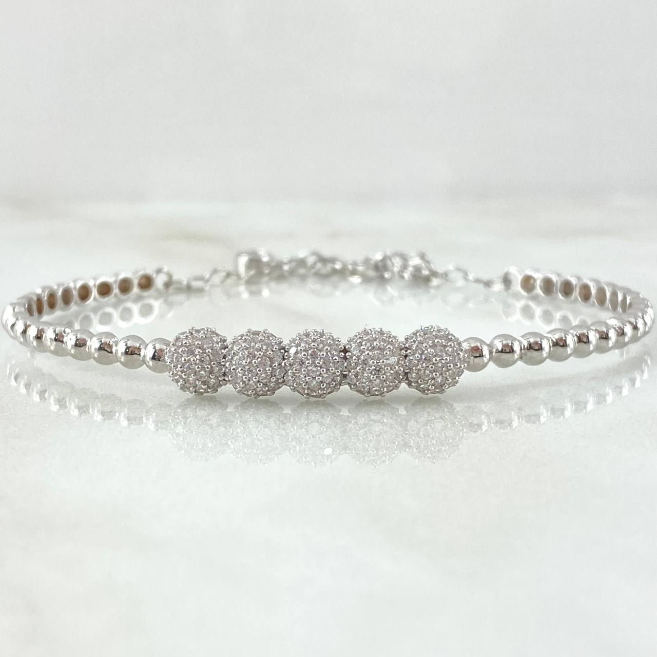 Bracelet 7.1gr / 7.1in / 3mm White Zirconia White Gold 18K +4$