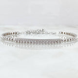 Pulso Aro Carril Espiral Lisa 6.2gr / 18cm / 3mm Circones Blancos Oro Blanco +4 18K *