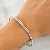 Pulso Aro Carril Espiral Lisa 6.2gr / 18cm / 3mm Circones Blancos Oro Blanco +4 18K *