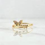 Butterfly Ring Diapausas 1.9gr / T6 1/4 / Multicolor Zircons 18K Yellow Gold