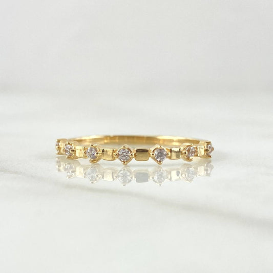 Ring Seven Cubic Alamas 1.5gr / T5 3/4 / White Zircons 18K Yellow Gold ©