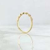 Anillo Siete Alamas Cubicas 1.5gr / T8 / Circones Blancos Oro Amarillo 18K *