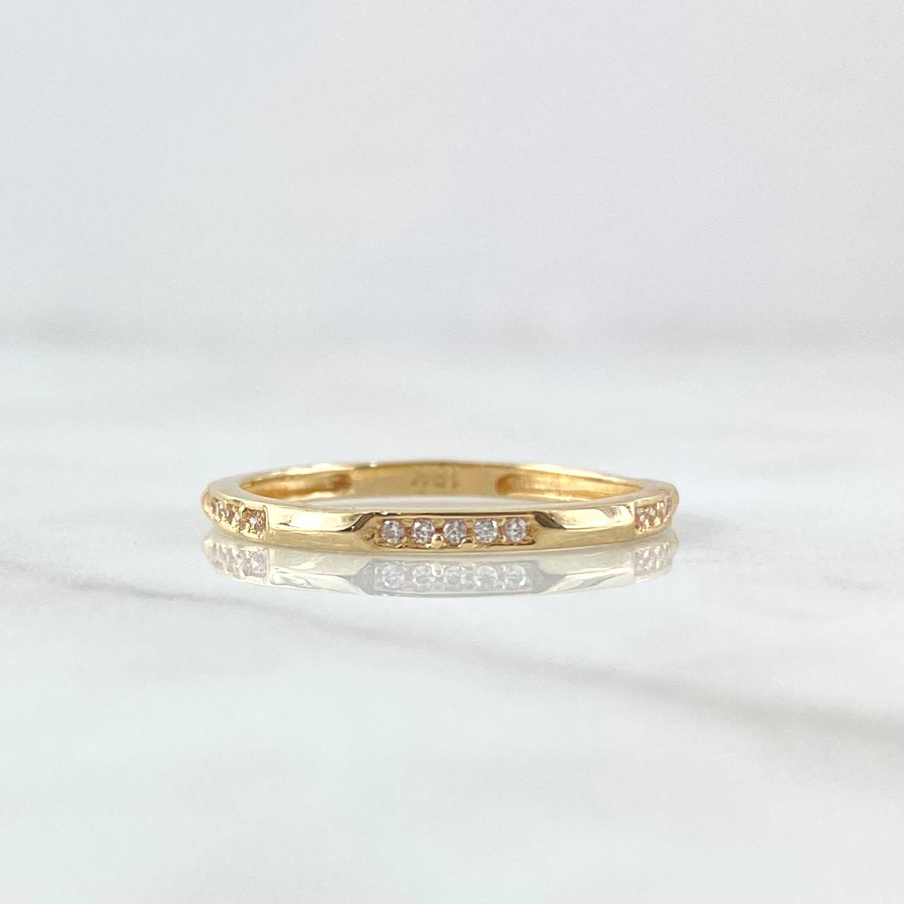 Orion Rail Ring 1.4gr / T6 3/4 / White Zircons 18K Yellow Gold ©