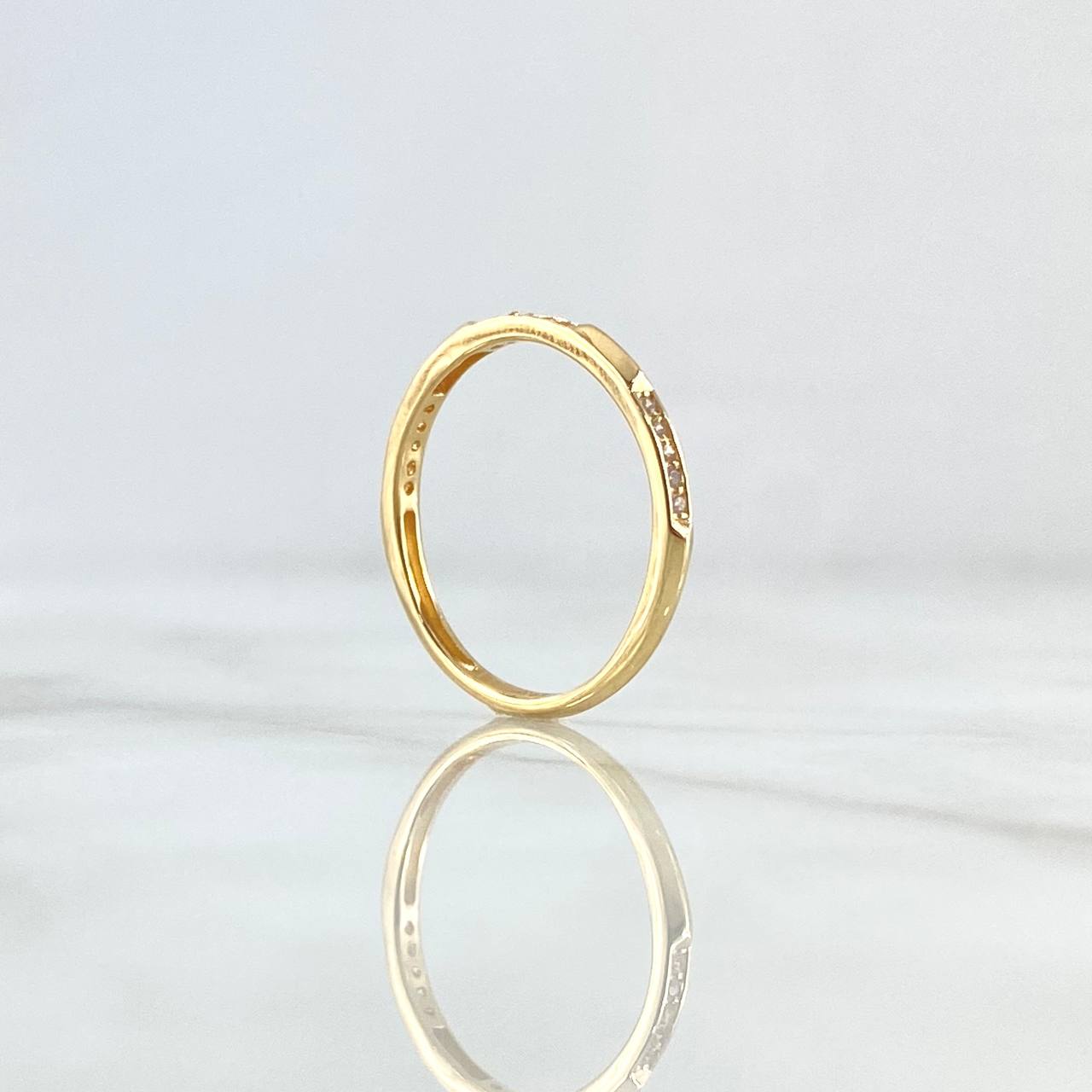 Orion Rail Ring 1.4gr / T6 3/4 / White Zircons 18K Yellow Gold ©