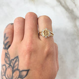 Anillo Doble Infinito Floreado 2.35gr / T6 1/2 / Oro Amarillo 18K