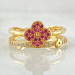 Clover Linear Ring 3.6gr / Size 6 3/4 / 18K Yellow Gold