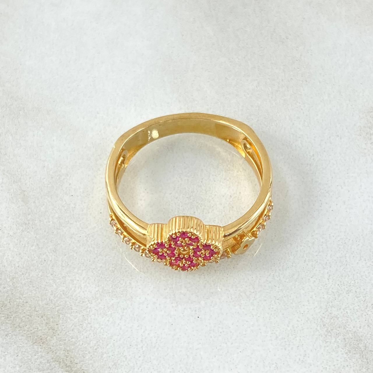 Clover Linear Ring 3.6gr / Size 6 3/4 / 18K Yellow Gold