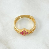Clover Linear Ring 3.6gr / Size 6 3/4 / 18K Yellow Gold