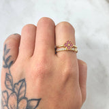 Clover Linear Ring 3.6gr / Size 6 3/4 / 18K Yellow Gold