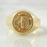 Virgin Miraculous Seal Ring 2.5gr / Size 11 / 18K Yellow Gold