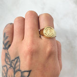 Virgin Miraculous Seal Ring 2.5gr / Size 11 / 18K Yellow Gold