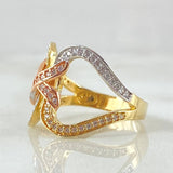 Anillo Nudo Cruzado 4.15gr / T7 / Tres Oros 18K