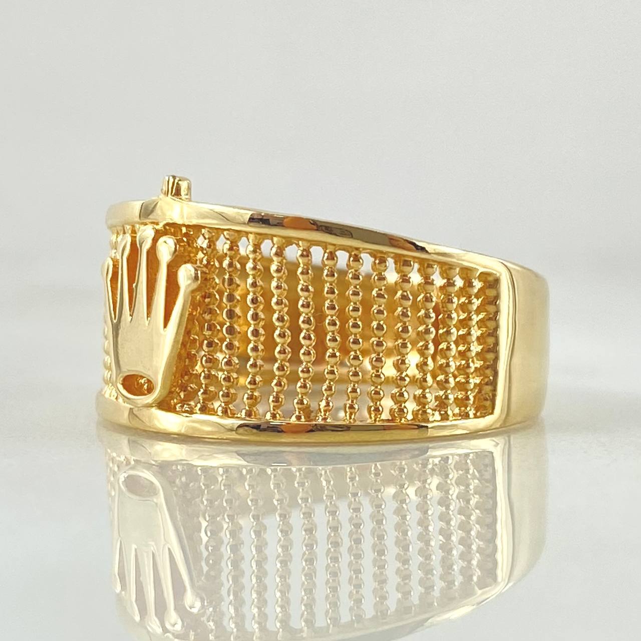 Punctuated Crown Ring 3.55gr / Size 8 / 18K Yellow Gold