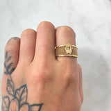 Punctuated Crown Ring 3.55gr / Size 8 / 18K Yellow Gold