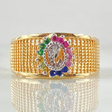 Virgin Mary Dotted Ring 4.15gr / Size 8 1/2 / Two-tone Yellow White 18K Gold