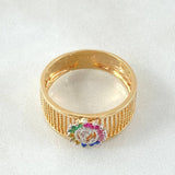 Virgin Mary Dotted Ring 4.15gr / Size 8 1/2 / Two-tone Yellow White 18K Gold