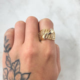 Mesh Wave Ring 3.9gr / Size 6 3/4 / 18K Yellow Gold