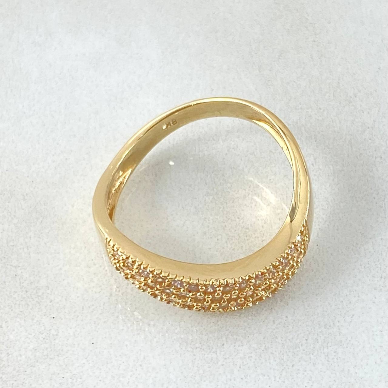 Anillo Ola Doble 3.4gr / T6 / Oro Amarillo 18K