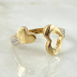 Double Heart Ring 2.2gr / Size 6 1/4 / 18K Yellow Gold