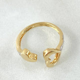 Double Heart Ring 2.2gr / Size 6 1/4 / 18K Yellow Gold