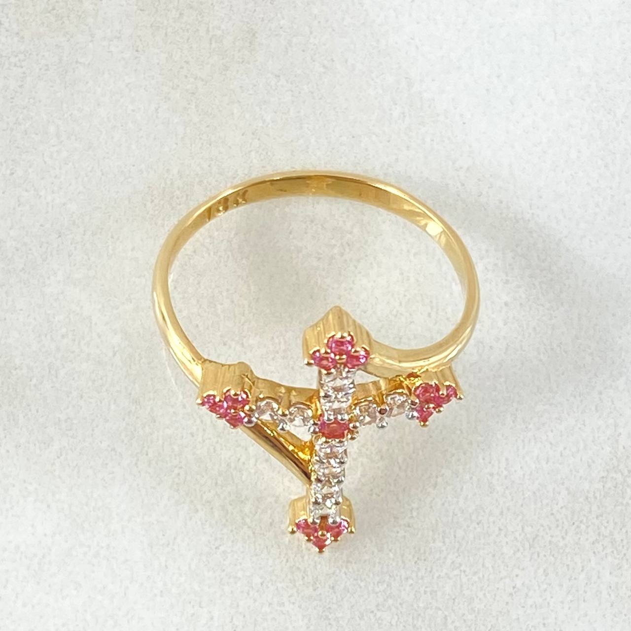 Parallel Cross Ring Dense 2.8gr / Size 6 1/2 / 18K Yellow Gold
