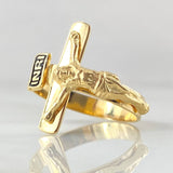 Christ Cross Ring 4.45gr / Size 9 1/4 / 18K Yellow Gold