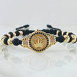 Black Bracelet Charm Crown 6.8gr / Two Tones Yellow Rose 18K ©