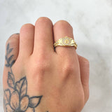 Crown Strap Ring 3.3gr / Size 7 / 18K Yellow Gold