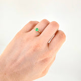Solitaire Ring Four Claw Emeralds 50pts 1.65g / T7 1/2 Yellow Gold 18K