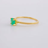 Solitaire Ring Four Prong Emeralds 47pts 1.6g / T6 1/4 Yellow Gold 18K