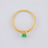 Solitaire Ring Four Prong Emeralds 47pts 1.6g / T6 1/4 Yellow Gold 18K