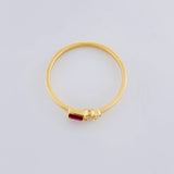 Rectangular Flower Ring Ruby 10pts Diamond 5pts 1.5g / T6 3/4 Yellow Gold 18K