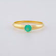 Solitaire Ring Six Prong Emeralds 24pts 1.85g / T6 3/4 Yellow Gold 18K