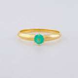 Solitaire Ring Six Prong Emeralds 24pts 1.85g / T6 3/4 Yellow Gold 18K