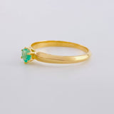 Solitaire Ring Six Prong Emeralds 24pts 1.85g / T6 3/4 Yellow Gold 18K