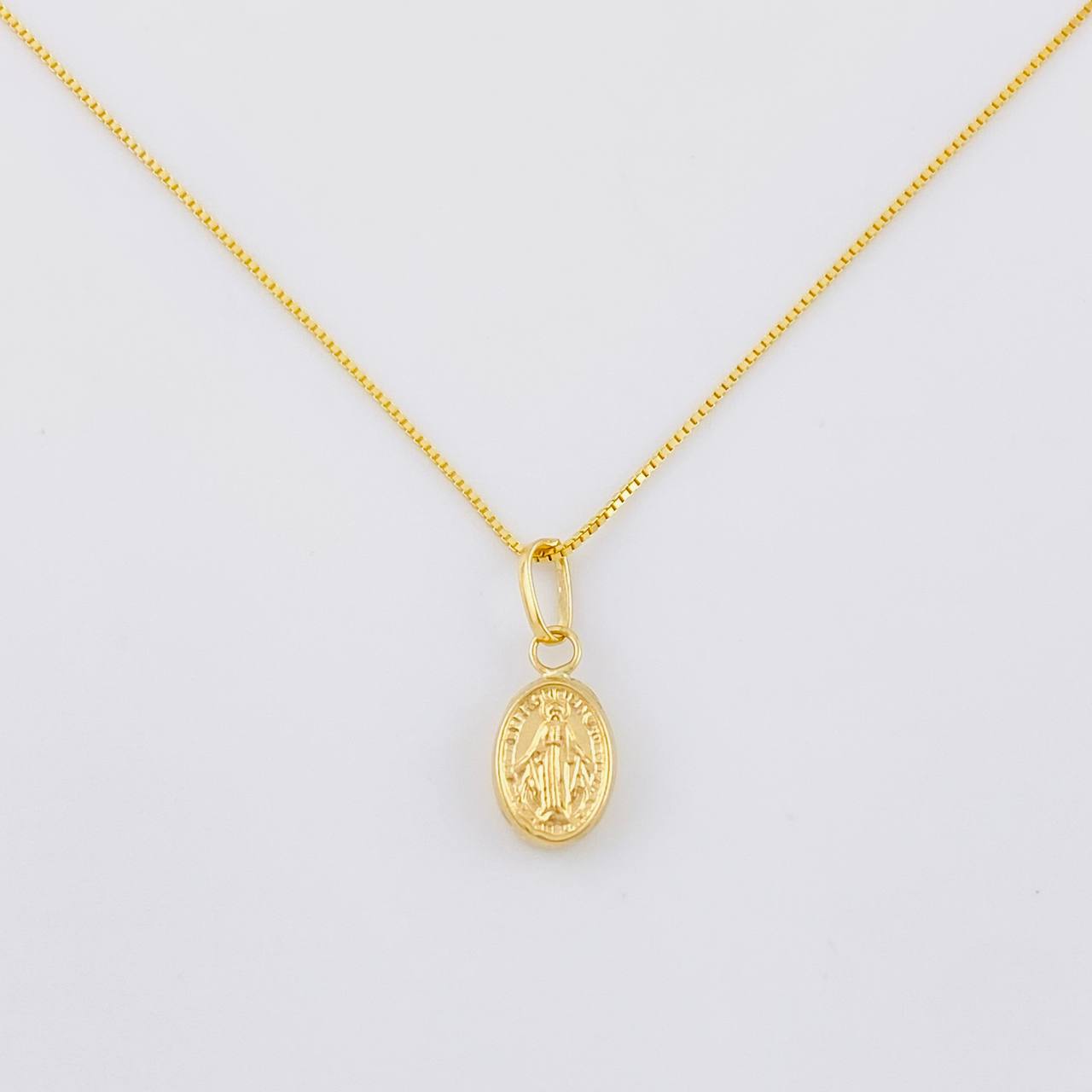 Set Cadena Veneciana + Dije Milagrosa / 1.5g / 18 in Oro Amarillo 18K
