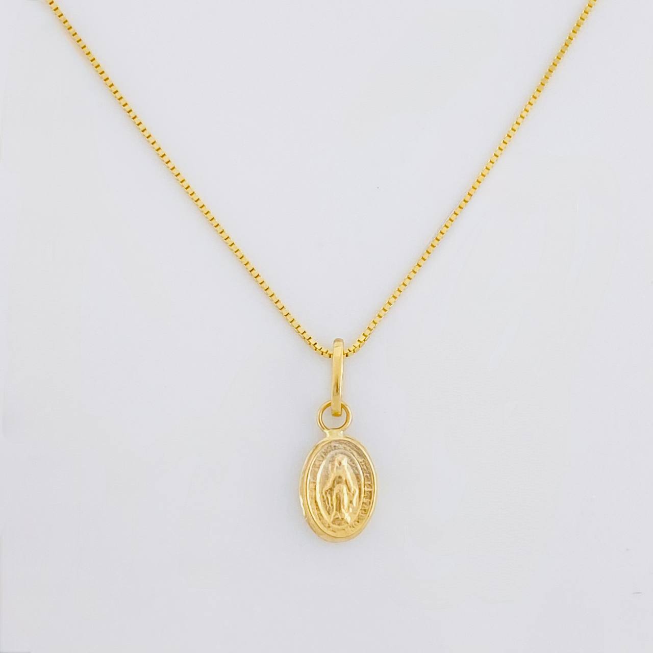 Set Cadena Veneciana + Dije Milagrosa / 1.05g / 16 in Oro Amarillo 18K