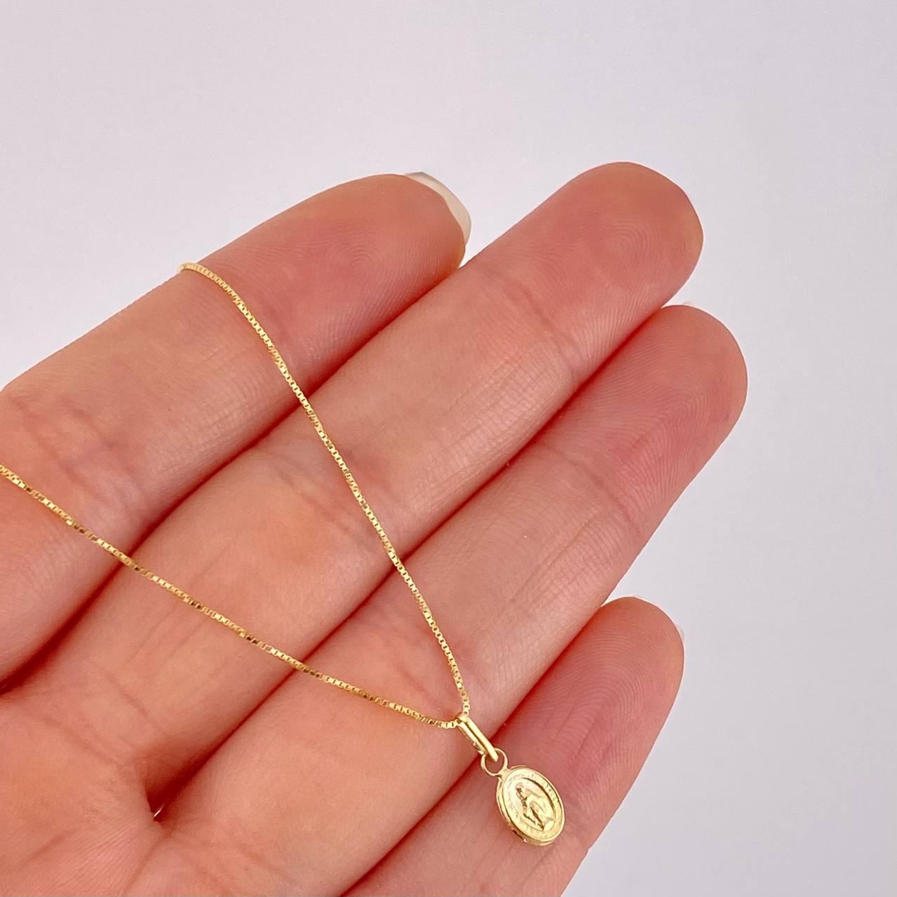 Set Cadena Veneciana + Dije Milagrosa / 1.05g / 16 in Oro Amarillo 18K