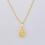 Set Cadena Veneciana + Dije Guadalupe / 1.5g / 18 in Oro Amarillo 18K