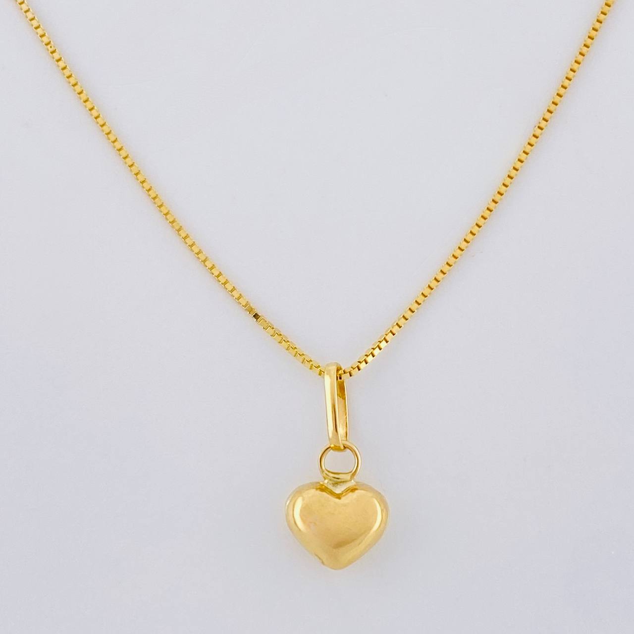 Venetian Chain Set + Heart Pendant / 1.3g / 16 in 18K Yellow Gold