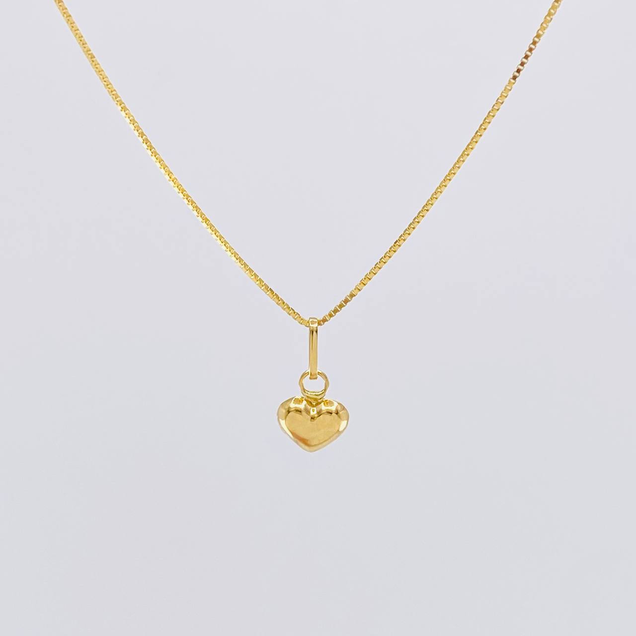 Venetian Chain Set + Heart Pendant / 1.25g / 16 in 18K Yellow Gold