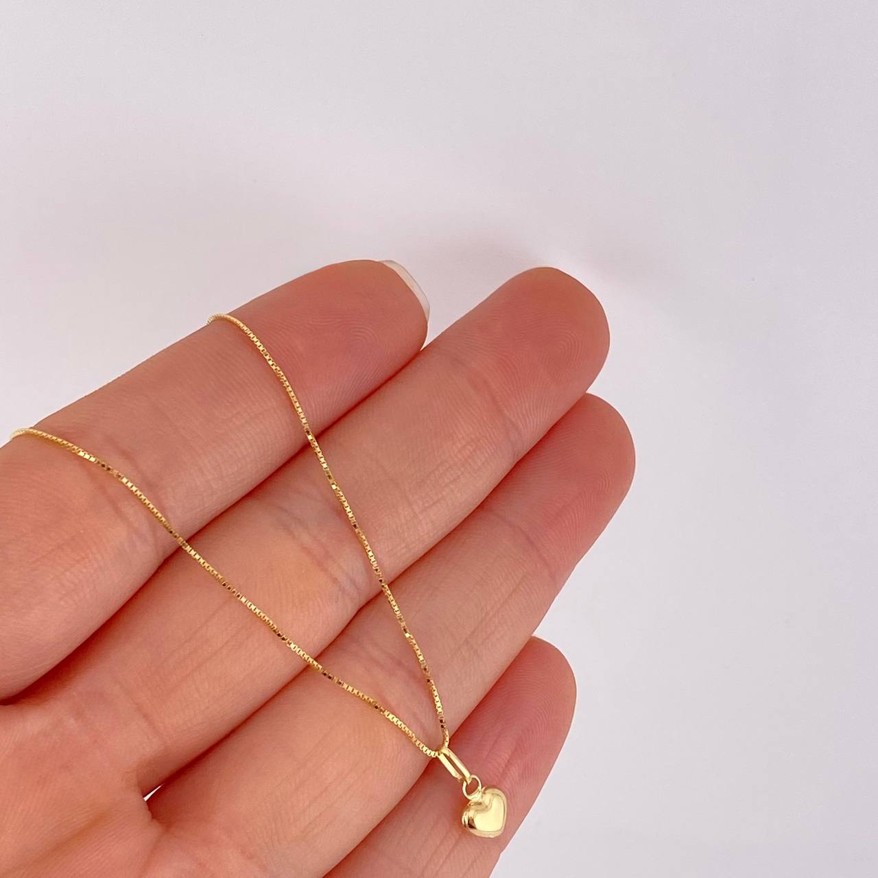 Venetian Chain Set + Heart Pendant / 1.25g / 16 in 18K Yellow Gold