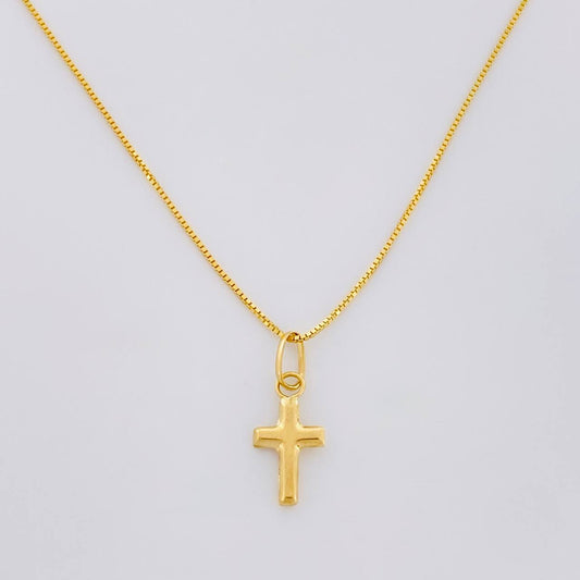 Set Cadena Veneciana + Dije Cruz / 1.25g / 16 in Oro Amarillo 18K
