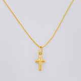 Venetian Chain + Cross Pendant / 1g / 16 in Yellow Gold 18K