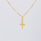 Set Cadena Veneciana + Dije Cruz / 1.25g / 16 in Oro Amarillo 18K
