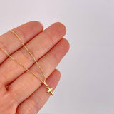 Set Cadena Veneciana + Dije Cruz / 1.25g / 16 in Oro Amarillo 18K